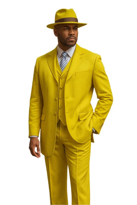 Yellow Zoot Suits - Mens Fashion Golish Yellow 1920s Vintage Look