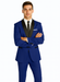 Men's Cobalt Blue ~ Indigo ~ Bright Blue ~ Teal  ( Light Dark Navy ) With Black Lapel Shawl lapel 1 Single Button Tuxedo Suit