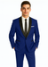 Men's Cobalt Blue ~ Indigo ~ Bright Blue ~ Teal  ( Light Dark Navy ) With Black Lapel Shawl lapel 1 Single Button Tuxedo Suit