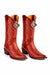 Men's King Exotic Snip Toe Pull Up Leather Boots Handmade Cognac
