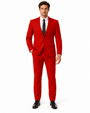 Mens Colorful 2 Button Style  Business Suits Clearance Sale Pants Free Matching Bowtie Mens Red Suit ( Regular Cut Or Slim Cut)