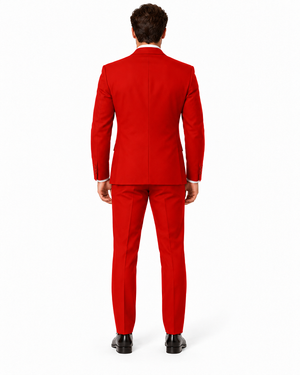 Mens Colorful 2 Button Style  Business Suits Clearance Sale Pants Free Matching Bowtie Mens Red Suit ( Regular Cut Or Slim Cut)