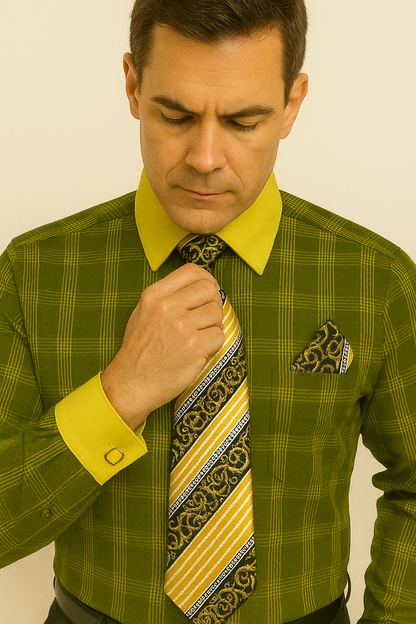 Black Gold Colorful Men'S Dress Shirt - Image 5