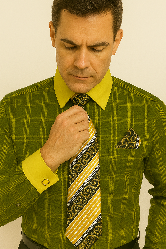Black Gold Colorful Men'S Dress Shirt - Image 5
