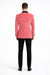 Men’s Coral Pink Tuxedo Jacket with Black Satin Shawl Lapel Velvet Fabric – Modern Slim Fit Formal Blazer