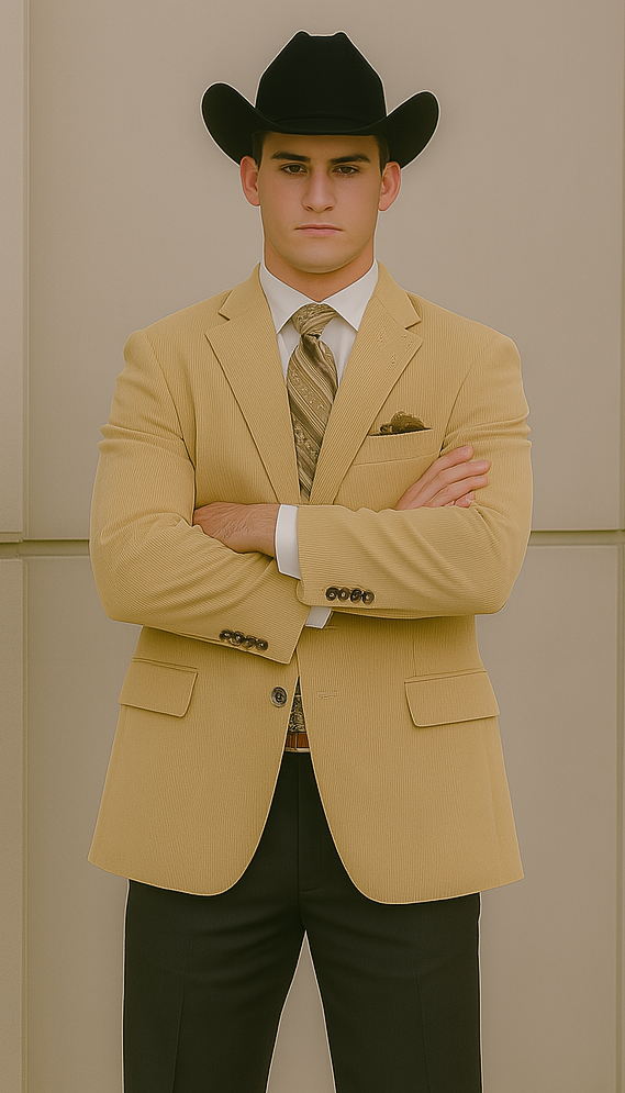 Men's Corduroy Wholesale Blazer - Modern Fit Khaki ~ Tan ~ Beige - Image 5