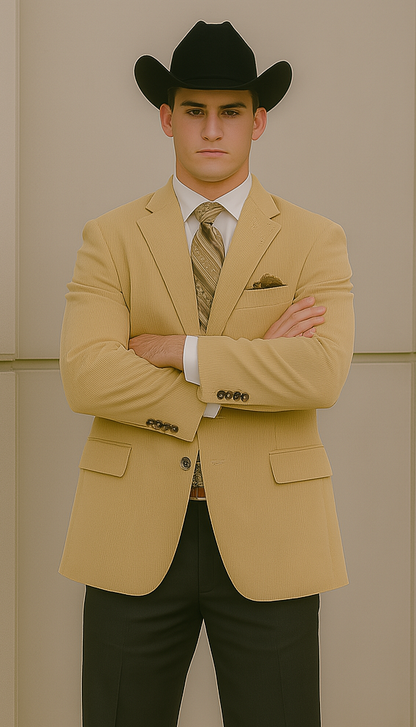 Men's Corduroy Wholesale Blazer - Modern Fit Khaki ~ Tan ~ Beige - Image 5