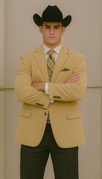 Men's Corduroy Wholesale Blazer - Modern Fit Khaki ~ Tan ~ Beige - Image 5