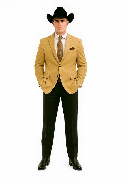 Men's Corduroy Wholesale Blazer - Modern Fit Khaki ~ Tan ~ Beige - Image 9