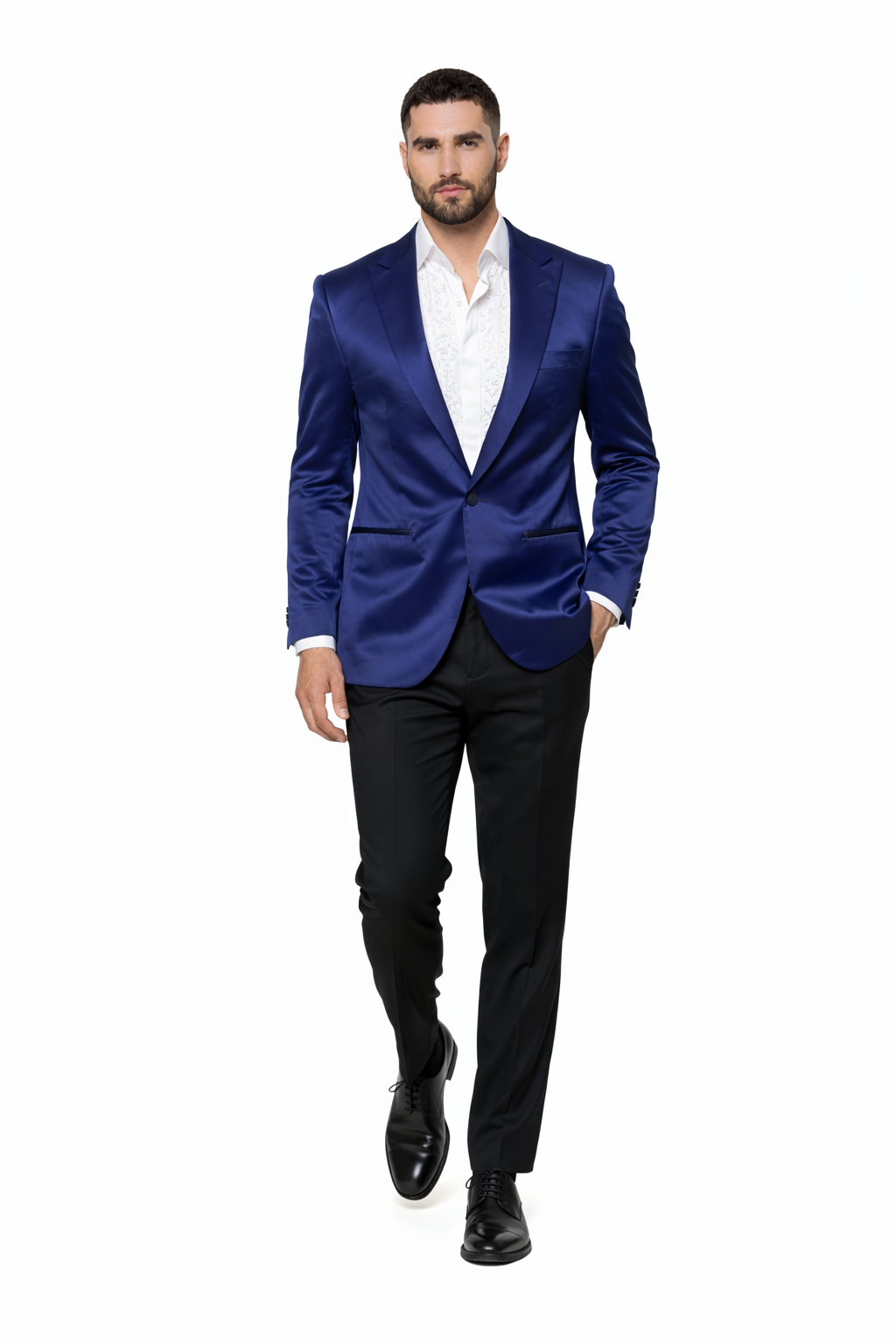 Mens Cowboy Blazer - Western Sport Coat in Color Navy Blue - Image 4