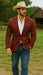 Mens Cowboy Blazer - Western Sport Coat in Color Burgundy