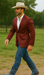 Mens Cowboy Blazer - Western Sport Coat in Color Burgundy