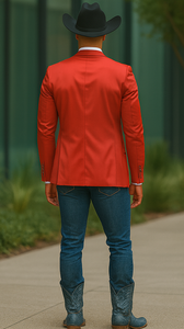 Mens Cowboy Blazer - Western Sport Coat in Color Red