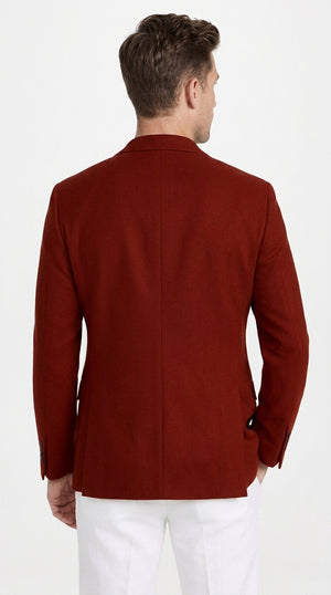 Mens Crimson Red Blazer – Classic Two-Button Wedding, Church, Business & Smart-Casual Sport Coat