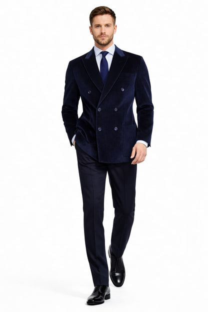 Men'S Velvet Dark Navy Blue Blazer - Sport Coat For Men - Image 4