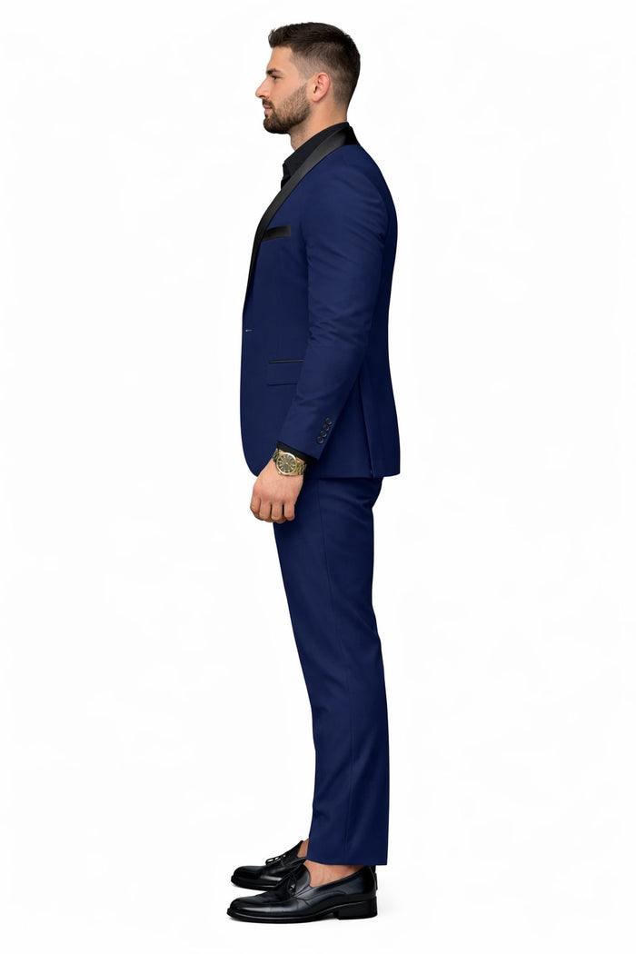 Dark Blue Prom Tuxedo - Wedding Suit - Groom Tuxedo Suit - Image 3