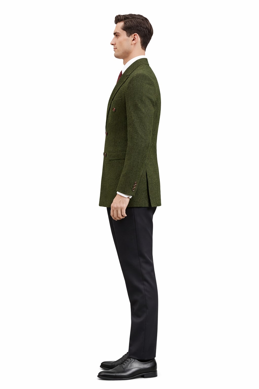 Mens Dark Green Winter Blazer - Hunter Sport Coat jacket Modern Fit 2 Buttons Style Notch - Image 5