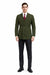Mens Dark Green Winter Blazer - Hunter Sport Coat jacket Modern Fit 2 Buttons Style Notch