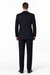 Men's Dark Navy 2 button Ticket Pocket Lapeled Vested 100% Wide Leg Pleated Pants - Dark Blue Suit Color - 100% Percent Wool Fabric Suit - Worsted Wool Business Suit