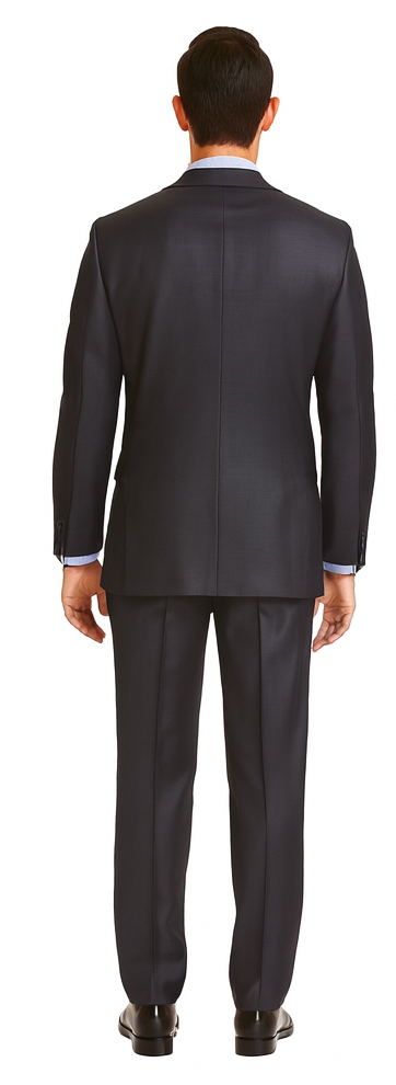 Vitali Brand Suits - Men's Dark Navy 3 Pieces Modern Sheen Sharkskin Design Suit