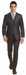 Men's Dark Navy 3 Pieces Modern Sheen Sharkskin Design Suit