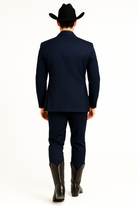 Men's Dark Navy Blue  One Button Suit