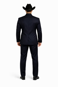 Men's Dark Navy Blue  One Button Suit