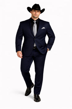 Men's Dark Navy Blue  One Button Suit