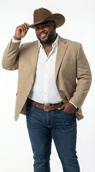 Mens Dark Tan Cowboy Western Blazer – Classic Western Style Sport Coat Casual Formal Jacket for Business Wedding Modern Fit