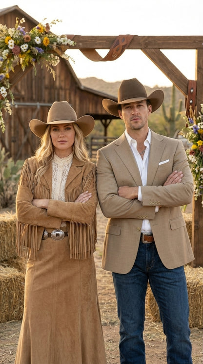 Mens Dark Tan Cowboy Western Blazer – Classic Western Style Sport Coat Casual Formal Jacket for Business Wedding Modern Fit