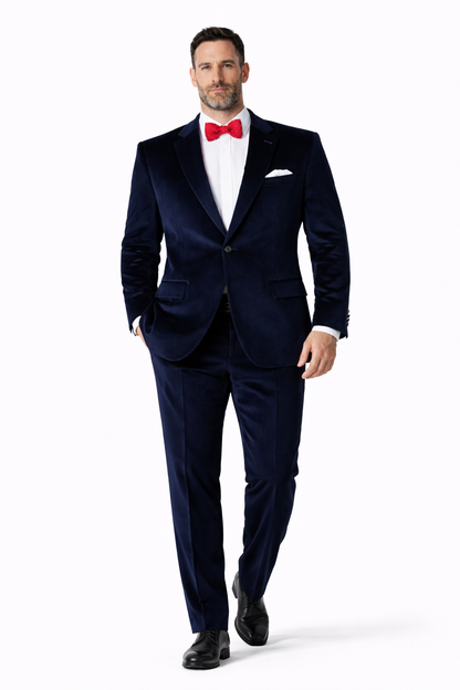 Slim Fit Dark Navy Velvet Suit