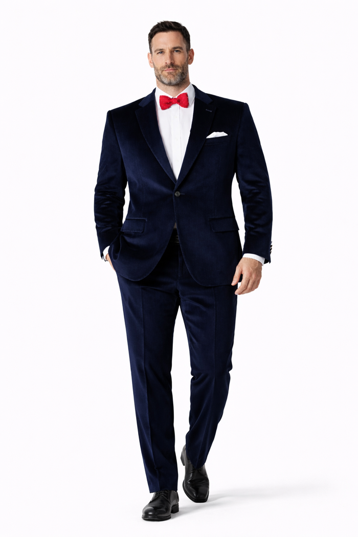Slim Fit Dark Navy Velvet Suit