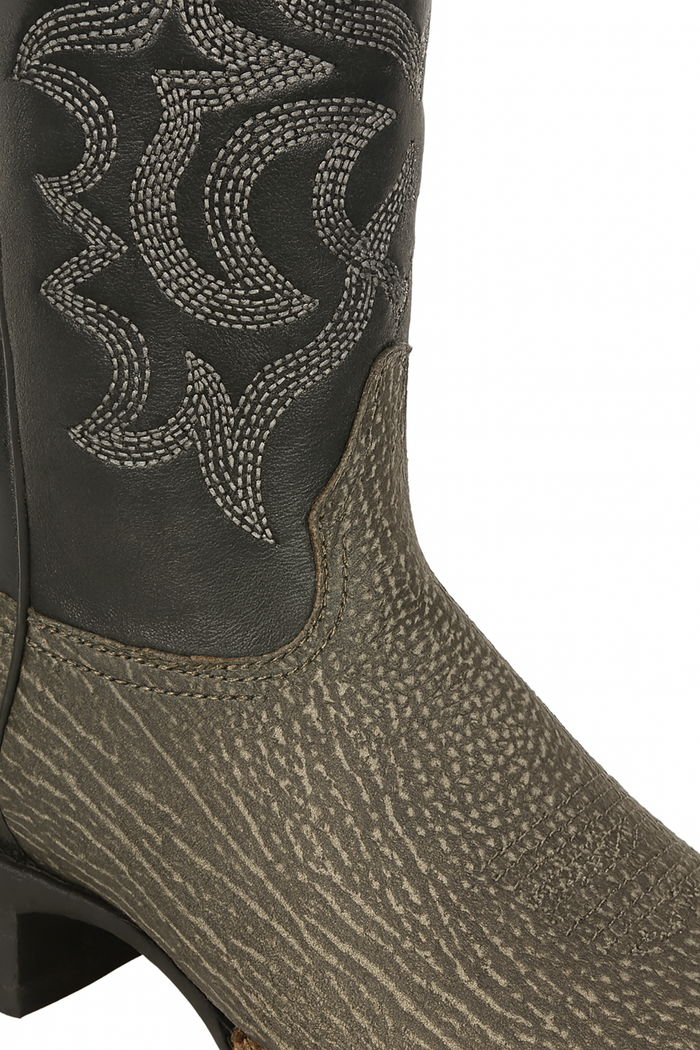 Men's Los Altos Shark Skin Wide Square Toe Boots - Rustic Grey - Image 2