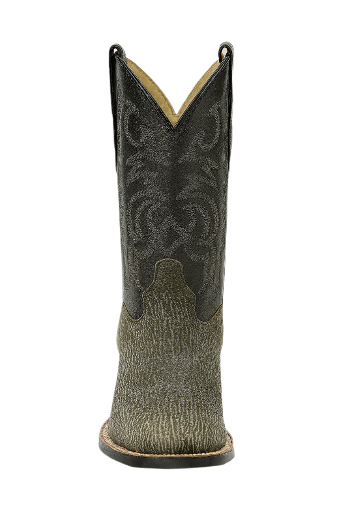 Men's Los Altos Shark Skin Wide Square Toe Boots - Rustic Grey - Image 8