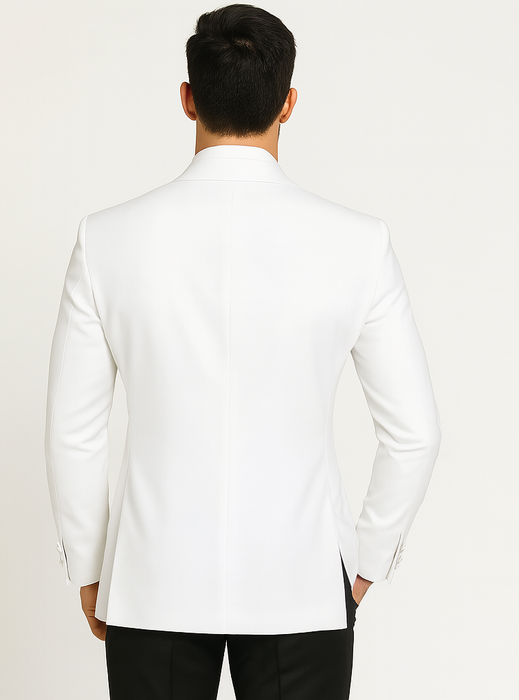 Mens Designer Franklin Wedding - Prom Tuxedo in White