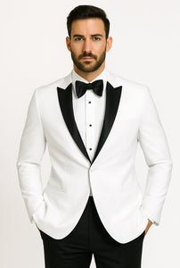 Mens Designer Franklin Wedding - Prom Tuxedo in White Designer Prom Tuxedos - Image 7