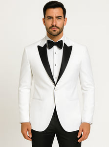 Mens Designer Franklin Wedding - Prom Tuxedo in White Designer Prom Tuxedos - Image 3