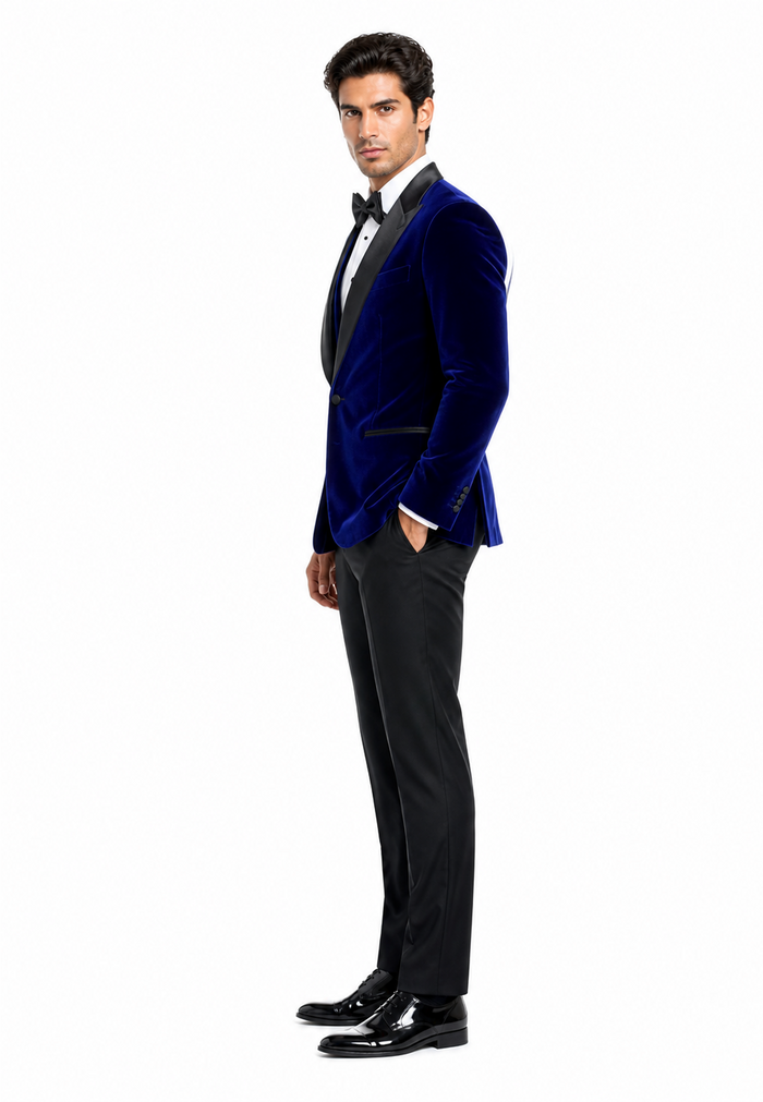 Mens Designer Velvet Tuxedo Jacket in Red
