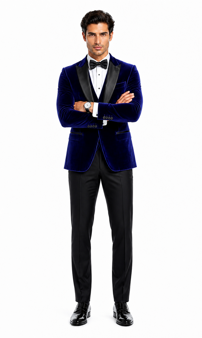 Mens Designer Velvet Tuxedo Jacket in Red