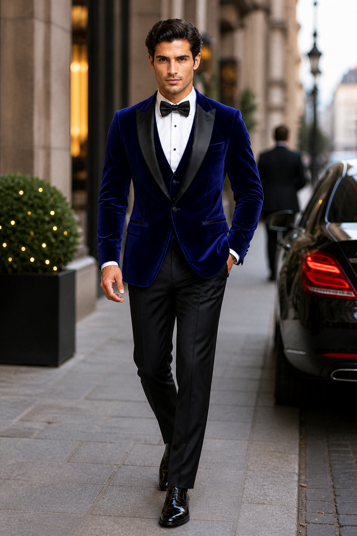 Mens Designer Velvet Tuxedo Jacket in Red