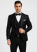 Elegant Men's Black Floral Lace Wedding Tuxedo with Vest – Designer Formal Wear