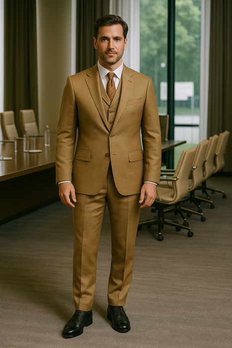 Vitali Brand Suits - Men's Dijon 5 Button  Regular Fit Suit