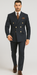 Mens Double Breasted Blazer - Wool Navy Blue Sport Coat With Gold Buttons