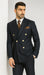 Mens Double Breasted Blazer - Wool Navy Blue Sport Coat With Gold Buttons