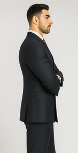 Mens Double Breasted Blazer - Wool Navy Blue Sport Coat With Gold Buttons