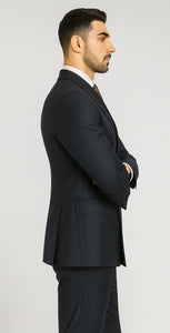 Mens Double Breasted Blazer - Wool Navy Blue Sport Coat With Gold Buttons