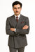 Men's Double Breasted Suit Heather Gray Pleated or Flat Front Pants