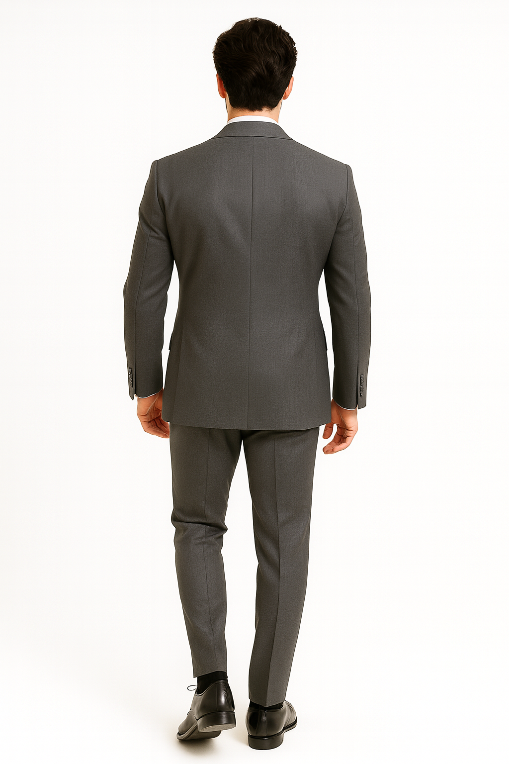 Men's Double Breasted Suit Heather Gray Pleated or Flat Front Pants - Image 2