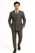 Men's Double Breasted Suit Heather Gray Pleated or Flat Front Pants