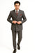 Men's Double Breasted Suit Heather Gray Pleated or Flat Front Pants